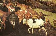 Pieter Bruegel detalj fran hjorden drives drives hem,oktober eller november France oil painting artist